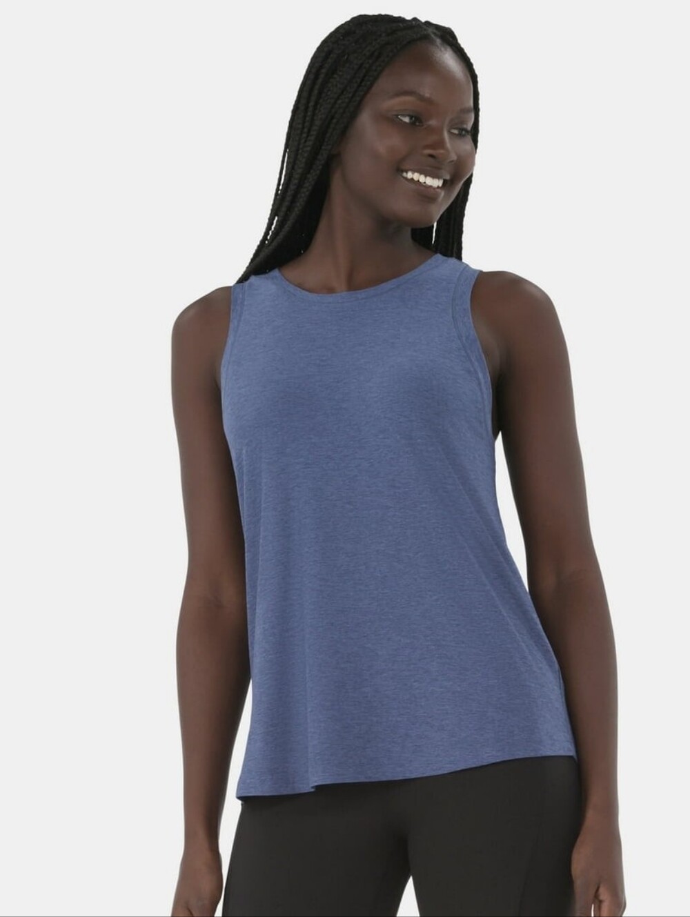 Athletic Works Women’s and Women's Plus ButterCore Performance Tank Top, M, Blue